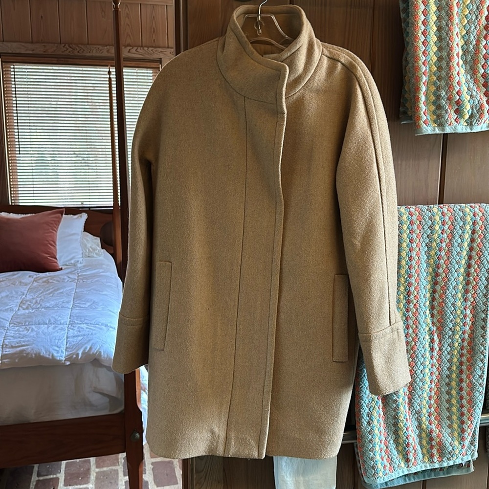J Crew Camel Wool Blend City Coat